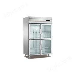 厨房四门立式不锈钢玻璃门冷柜